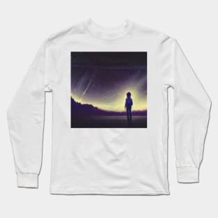 Foreground and Saturn's Starry Sky Long Sleeve T-Shirt